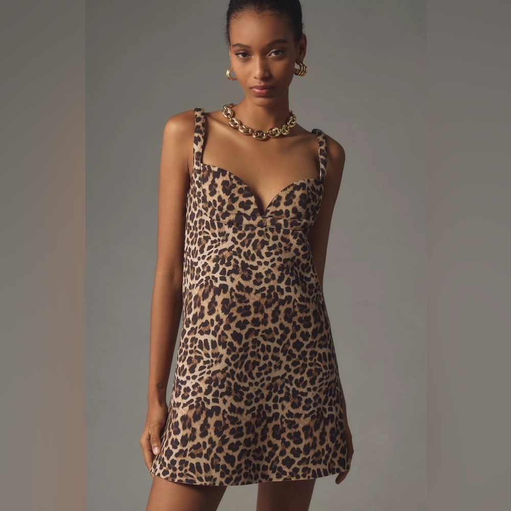 Anthropologie Dhruv Kapoor leopard mini dress size XS NWT